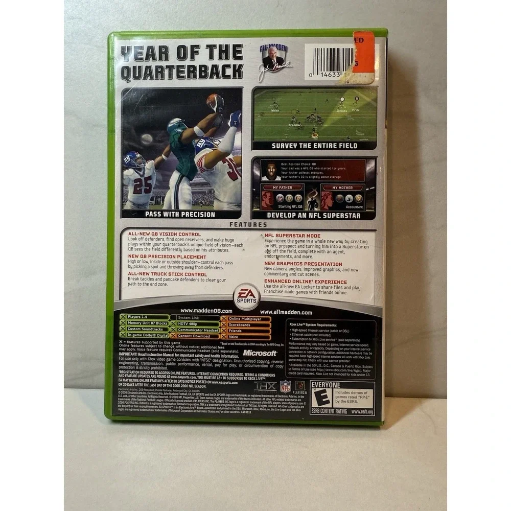 Madden NFL 06 Microsoft Xbox Original‎ 2005 EA Sports CIB Donovan McNabb Cover
